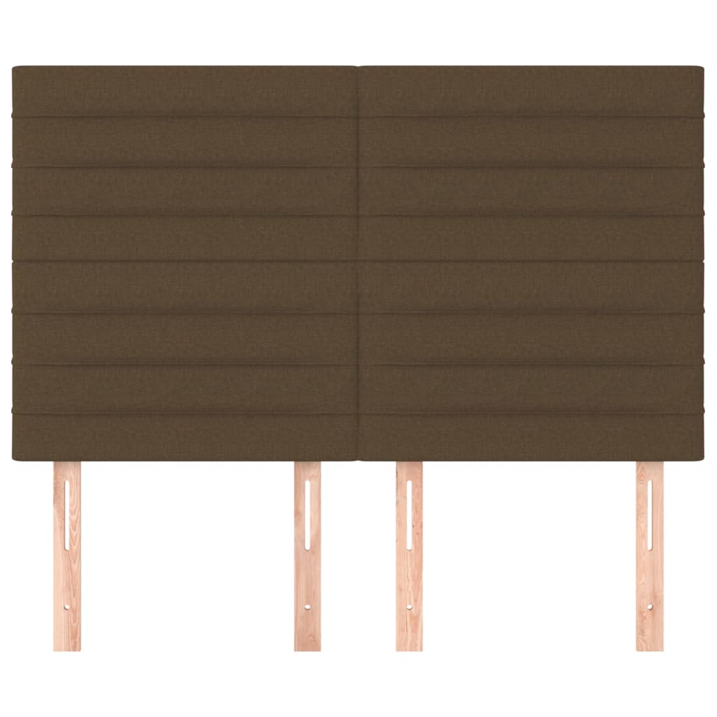 Hoofdbord donkerbruin 144x5x118/128 cm stof is nu te koop bij PeponiXL, paradijselijk wonen!