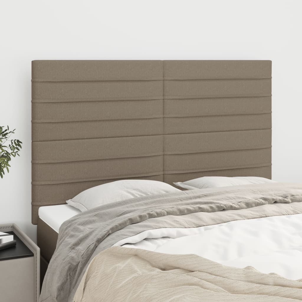 Hoofdbord taupe 144x5x118/128 cm Stof is nu te koop bij PeponiXL, paradijselijk wonen!