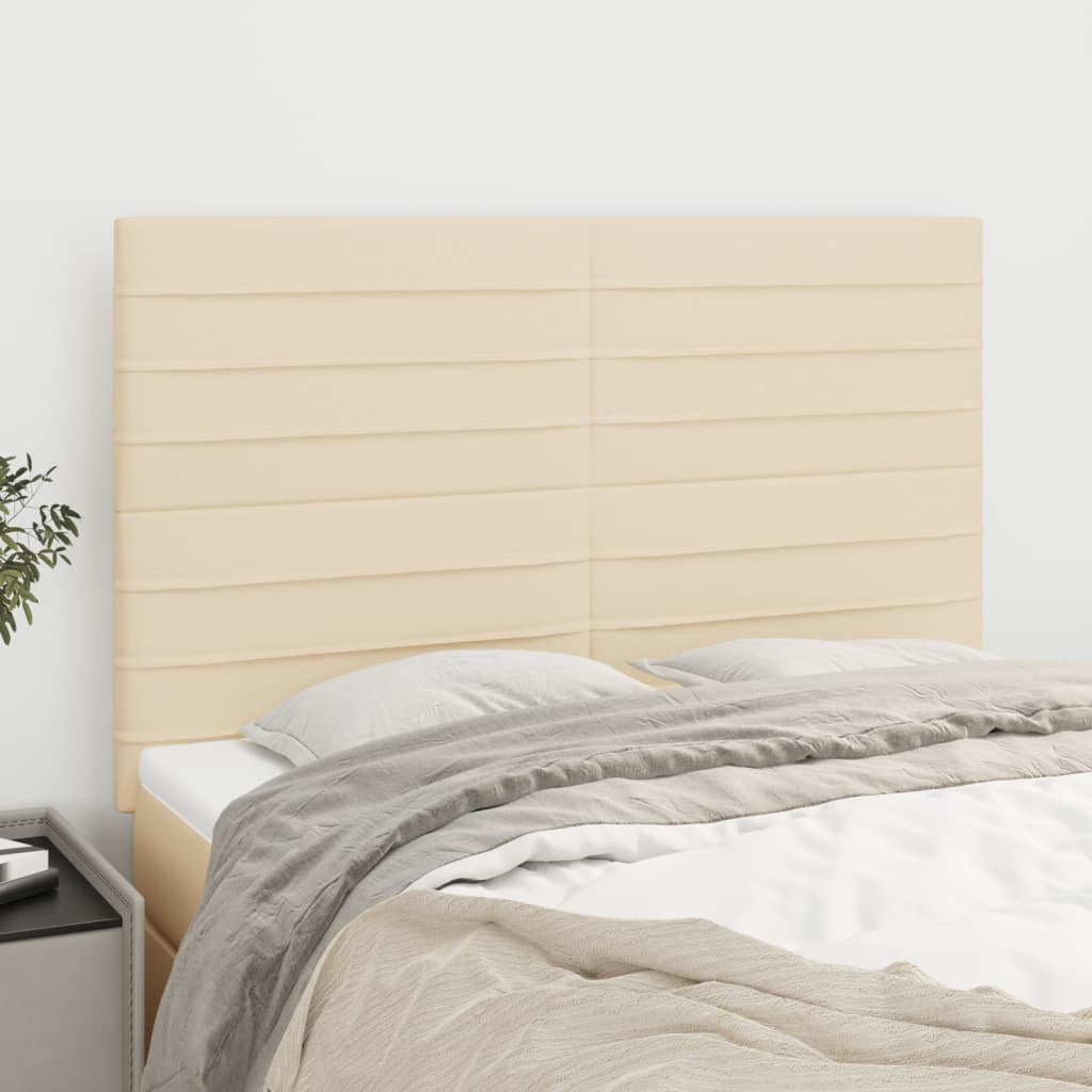 Hoofdbord crème 144x5x118/128 cm stof is nu te koop bij PeponiXL, paradijselijk wonen!