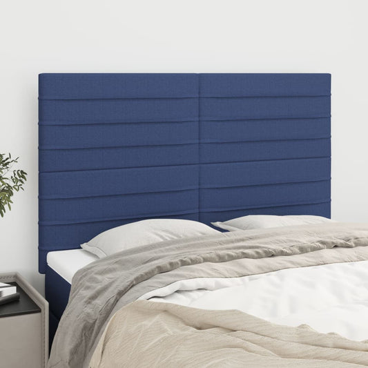 Hoofdbord blauw 144x5x118/128 cm stof is nu te koop bij PeponiXL, paradijselijk wonen!