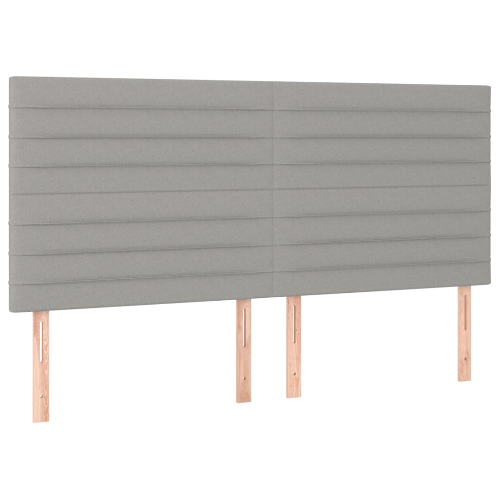 Hoofdbord lichtgrijs 160x5x118/128 cm stof is nu te koop bij PeponiXL, paradijselijk wonen!