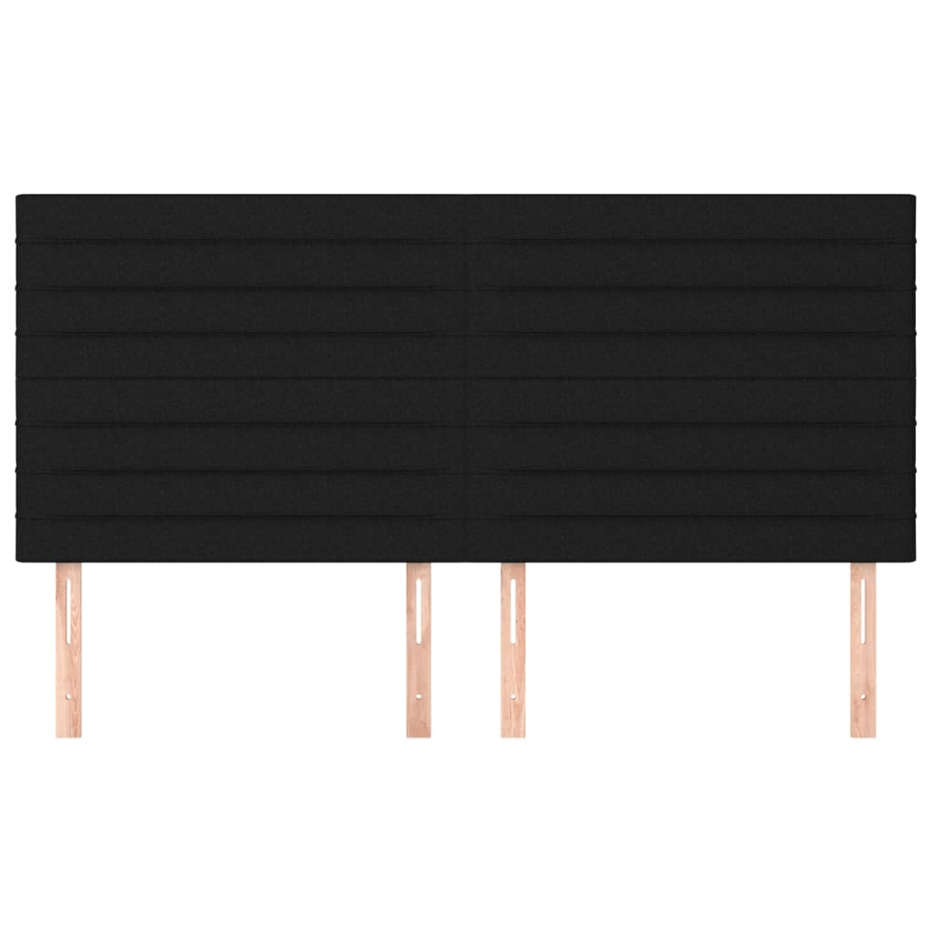 Hoofdbord zwart 200x5x118/128 cm stof is nu te koop bij PeponiXL, paradijselijk wonen!