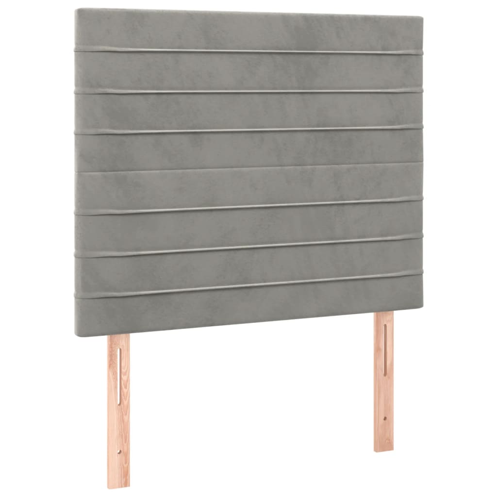 Hoofdbord lichtgrijs 90x5x118/128 cm fluweel is nu te koop bij PeponiXL, paradijselijk wonen!