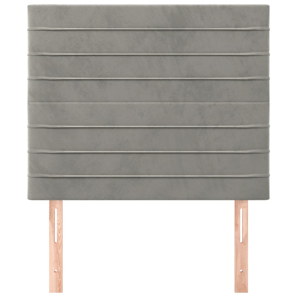 Hoofdbord lichtgrijs 90x5x118/128 cm fluweel is nu te koop bij PeponiXL, paradijselijk wonen!