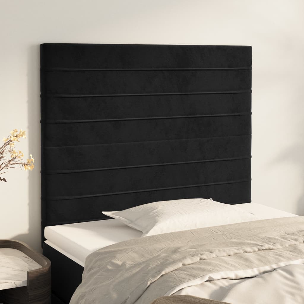 Hoofdbord zwart 90x5x118/128 cm fluweel is nu te koop bij PeponiXL, paradijselijk wonen!