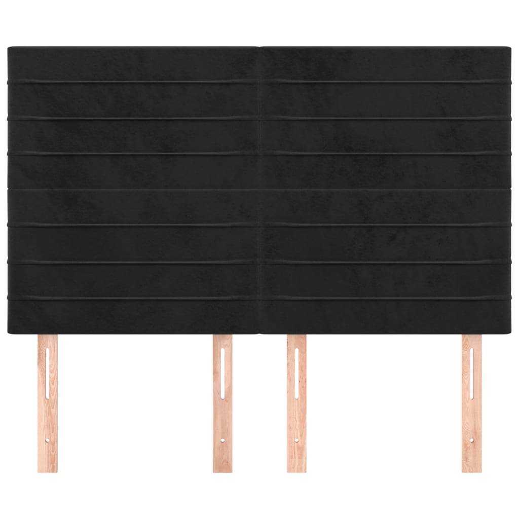 Hoofdbord zwart 144x5x118/128 cm fluweel is nu te koop bij PeponiXL, paradijselijk wonen!