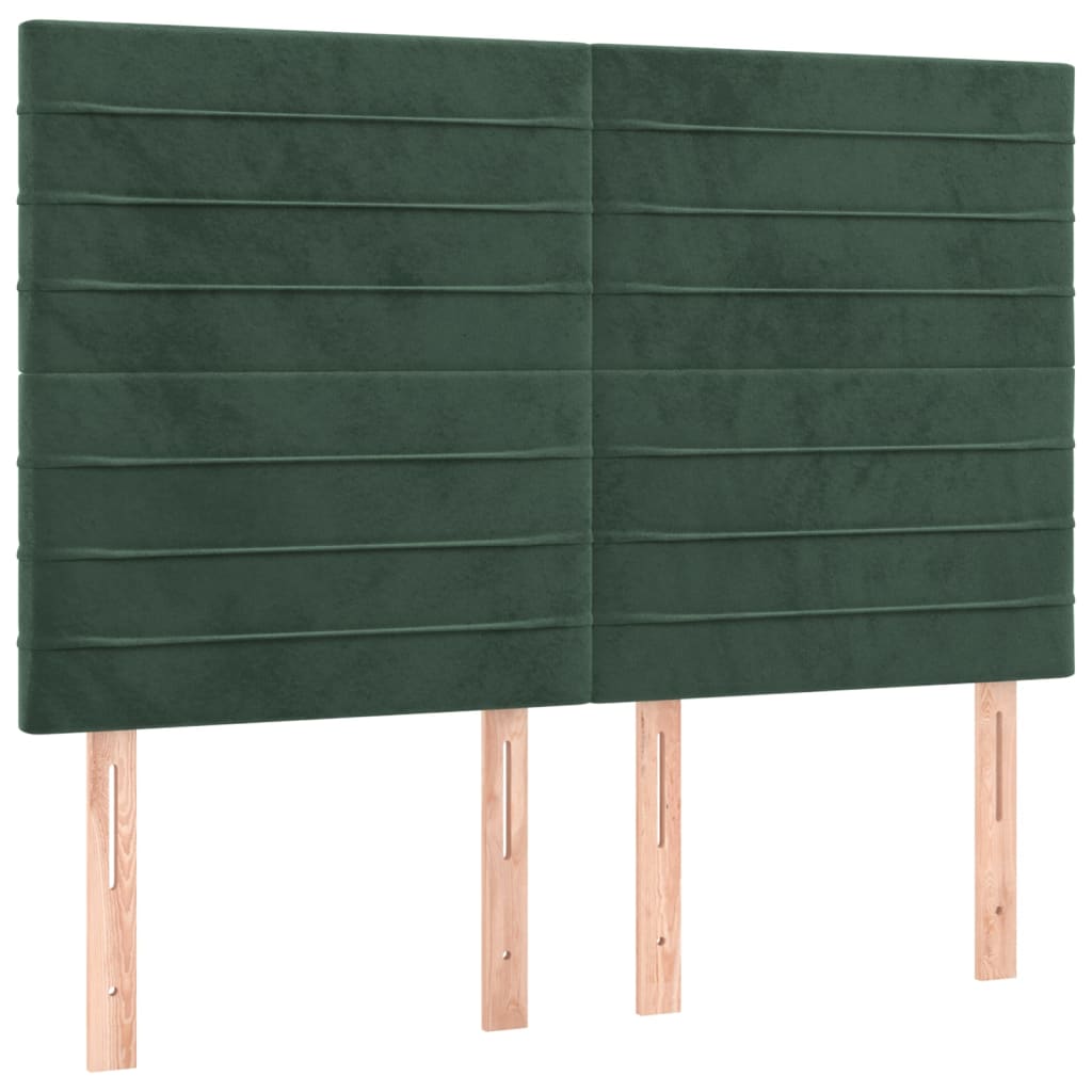 Hoofdbord donkergroen 144x5x118/128 cm fluweel is nu te koop bij PeponiXL, paradijselijk wonen!