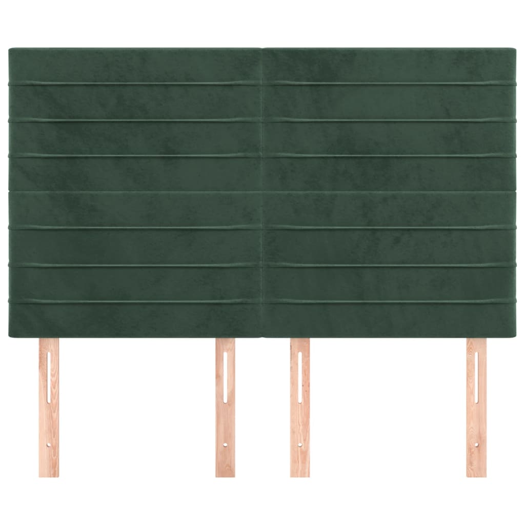 Hoofdbord donkergroen 144x5x118/128 cm fluweel is nu te koop bij PeponiXL, paradijselijk wonen!