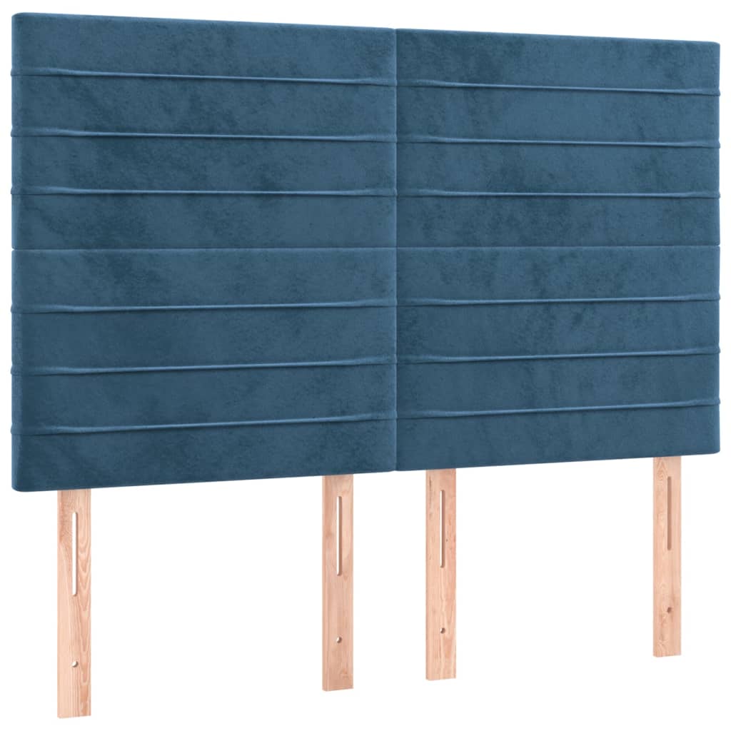 Hoofdbord donkerblauw 144x5x118/128 cm fluweel is nu te koop bij PeponiXL, paradijselijk wonen!
