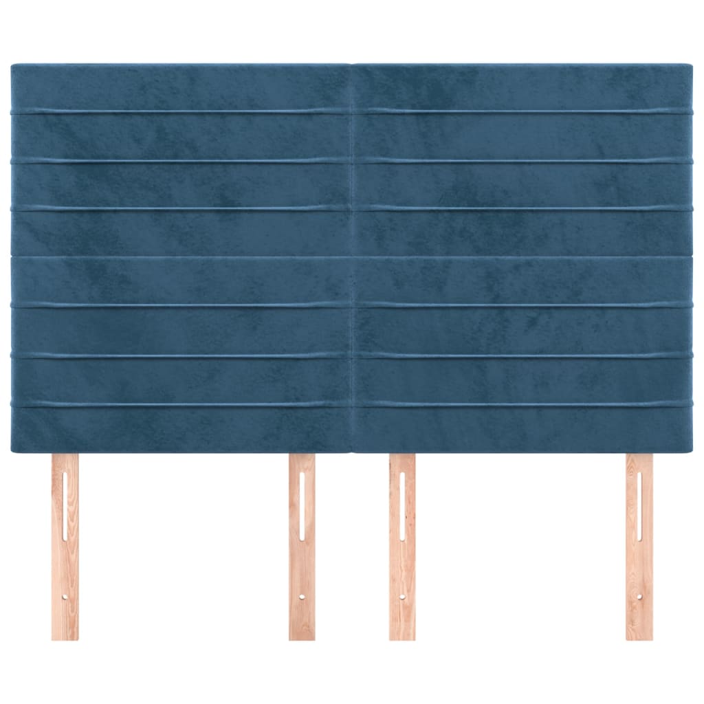 Hoofdbord donkerblauw 144x5x118/128 cm fluweel is nu te koop bij PeponiXL, paradijselijk wonen!