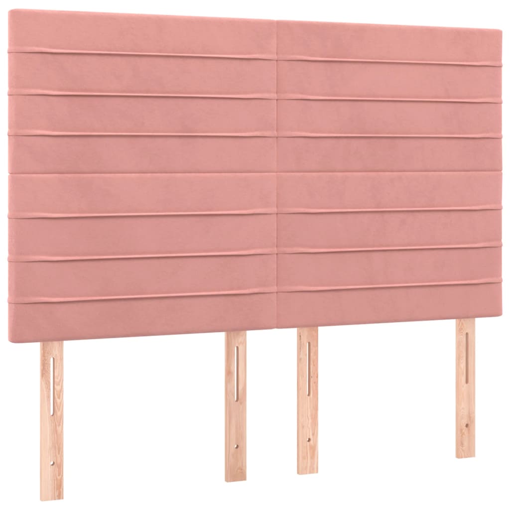 Hoofdbord roze 144x5x118/128 cm fluweel is nu te koop bij PeponiXL, paradijselijk wonen!