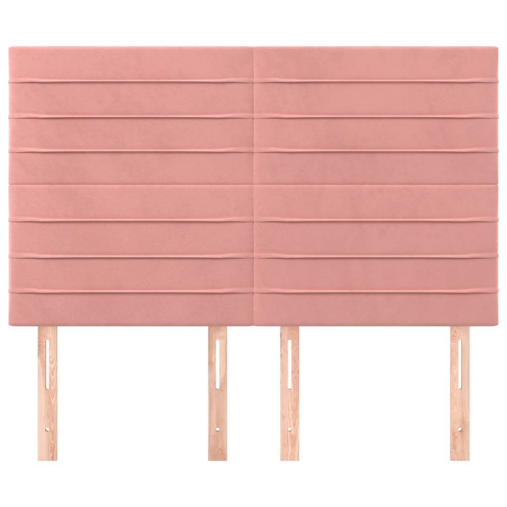 Hoofdbord roze 144x5x118/128 cm fluweel is nu te koop bij PeponiXL, paradijselijk wonen!