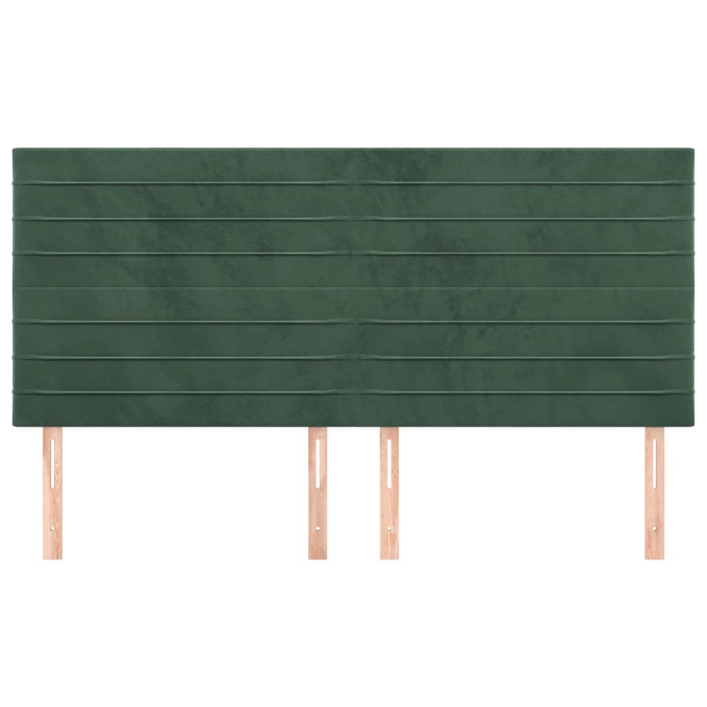 Hoofdbord donkergroen 160x5x118/128 cm fluweel is nu te koop bij PeponiXL, paradijselijk wonen!