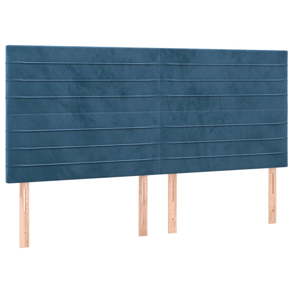 Hoofdbord donkerblauw 160x5x118/128 cm fluweel is nu te koop bij PeponiXL, paradijselijk wonen!