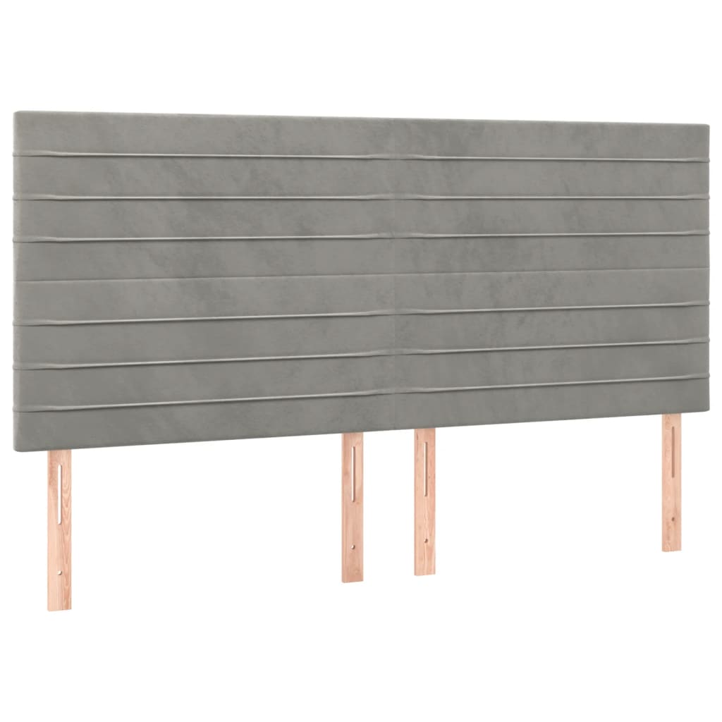 Hoofdbord lichtgrijs 180x5x118/128 cm fluweel is nu te koop bij PeponiXL, paradijselijk wonen!