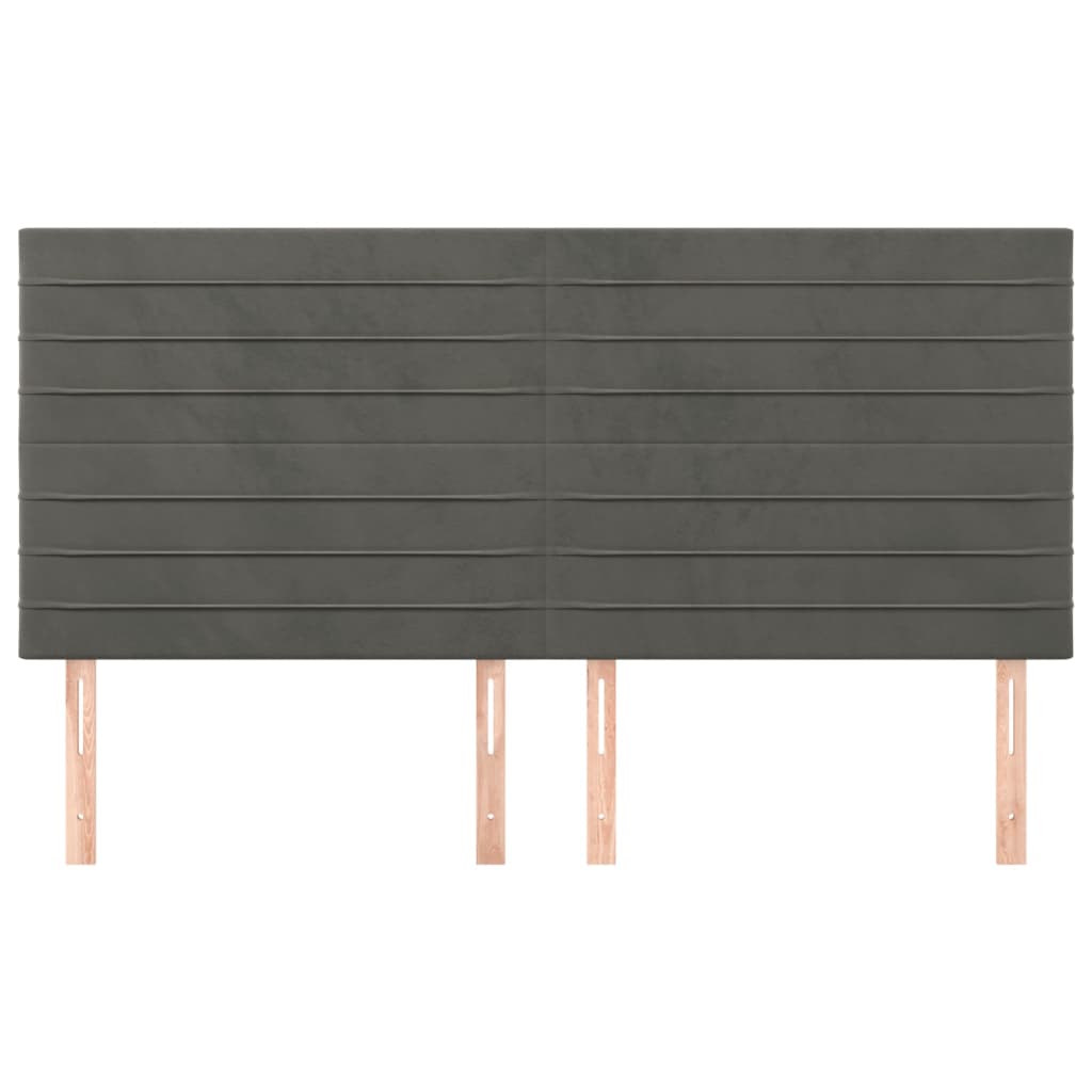 Hoofdbord donkergrijs 180x5x118/128 cm fluweel is nu te koop bij PeponiXL, paradijselijk wonen!