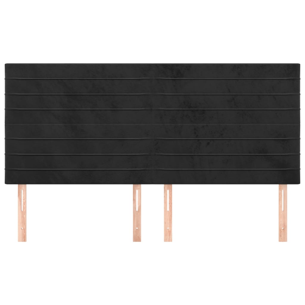 Hoofdbord zwart 180x5x118/128 cm fluweel is nu te koop bij PeponiXL, paradijselijk wonen!