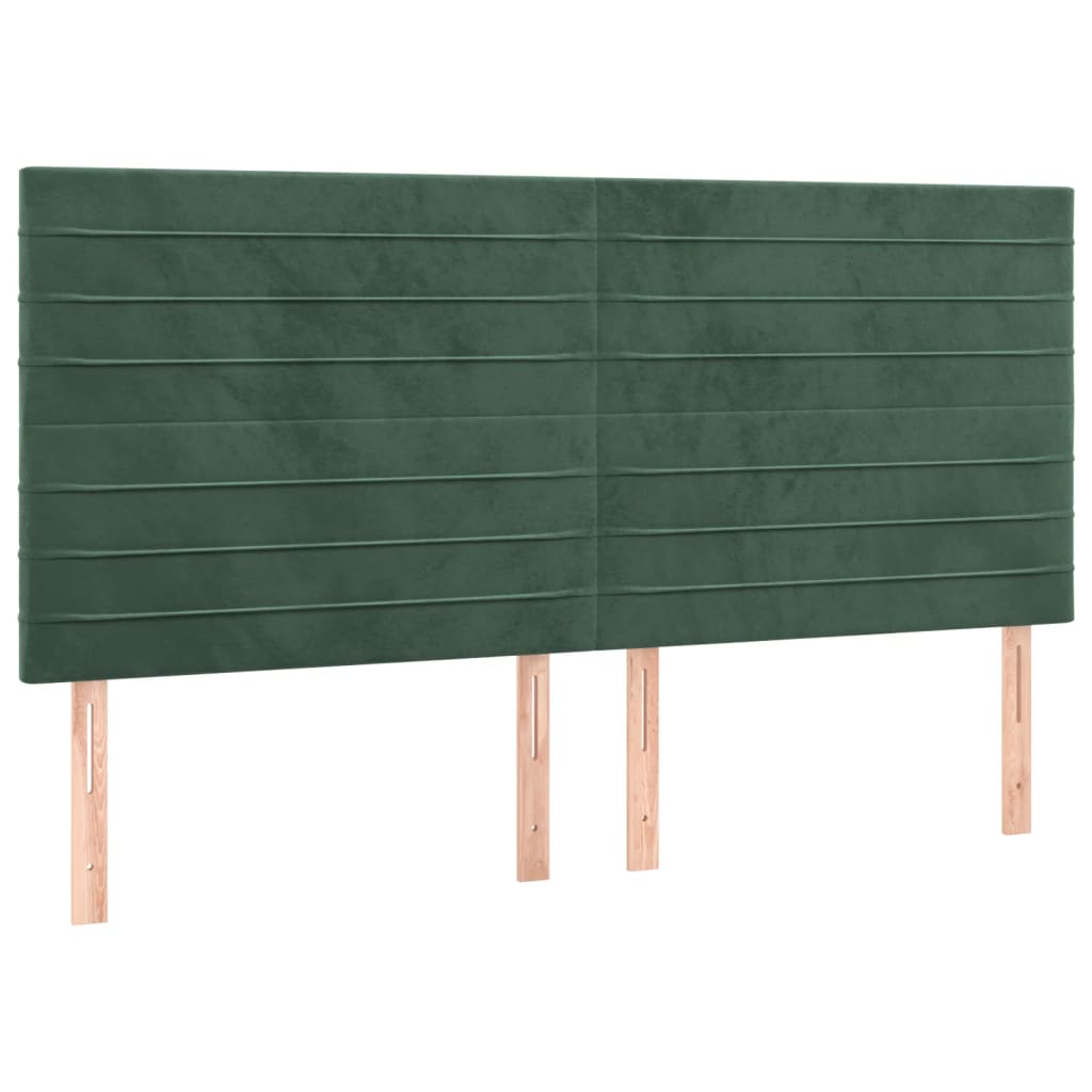 Hoofdbord donkergroen 180x5x118/128 cm fluweel is nu te koop bij PeponiXL, paradijselijk wonen!