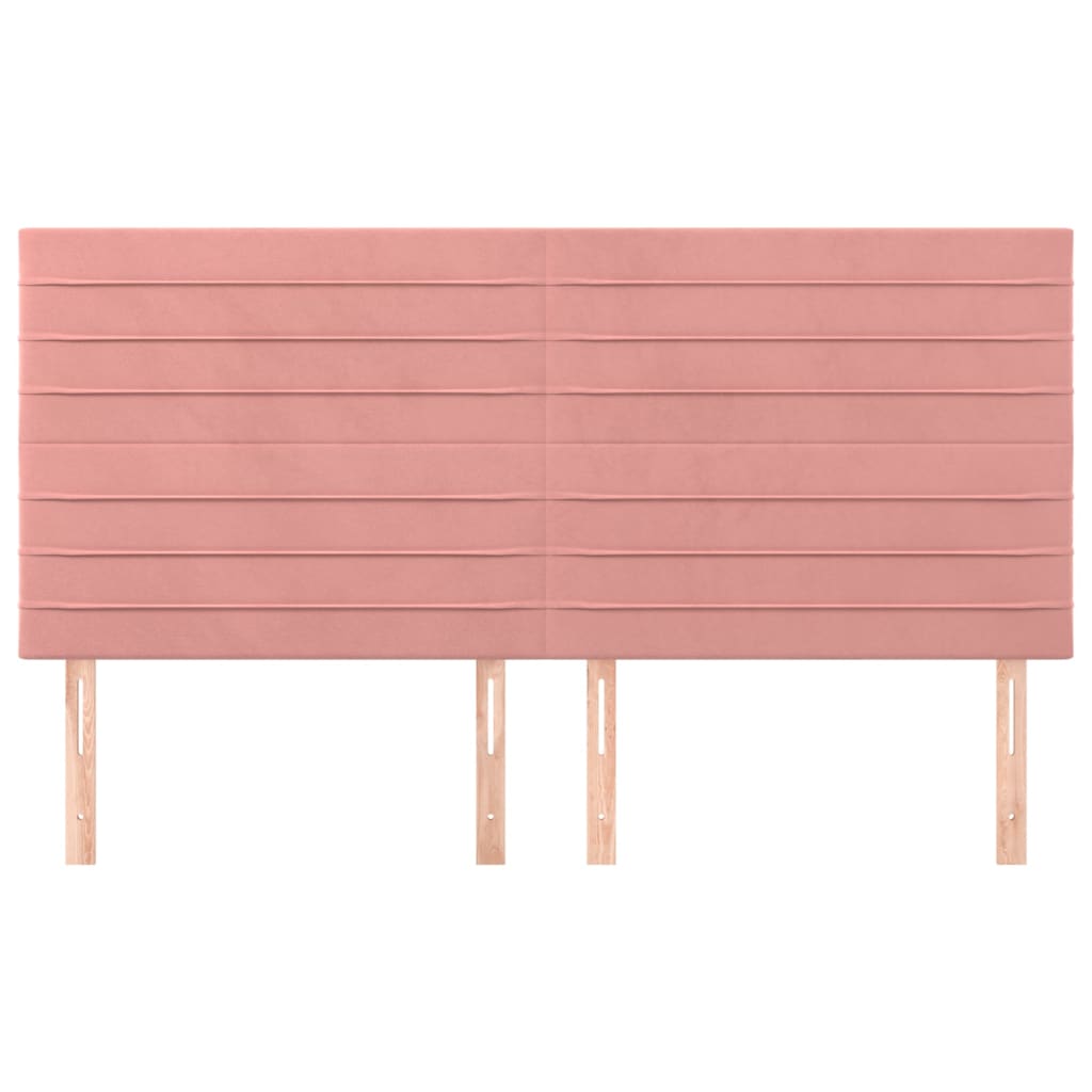 Hoofdbord roze 180x5x118/128 cm fluweel is nu te koop bij PeponiXL, paradijselijk wonen!