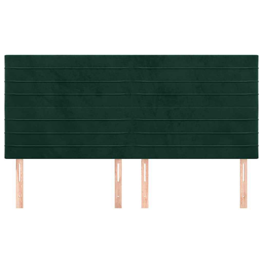 Hoofdbord donkergroen 200x5x118/128 cm fluweel is nu te koop bij PeponiXL, paradijselijk wonen!