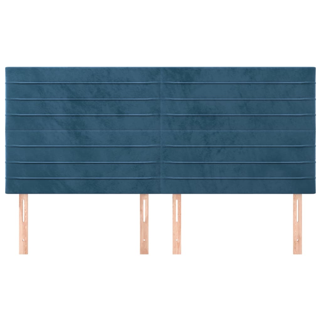 Hoofdbord donkerblauw 200x5x118/128 cm fluweel is nu te koop bij PeponiXL, paradijselijk wonen!