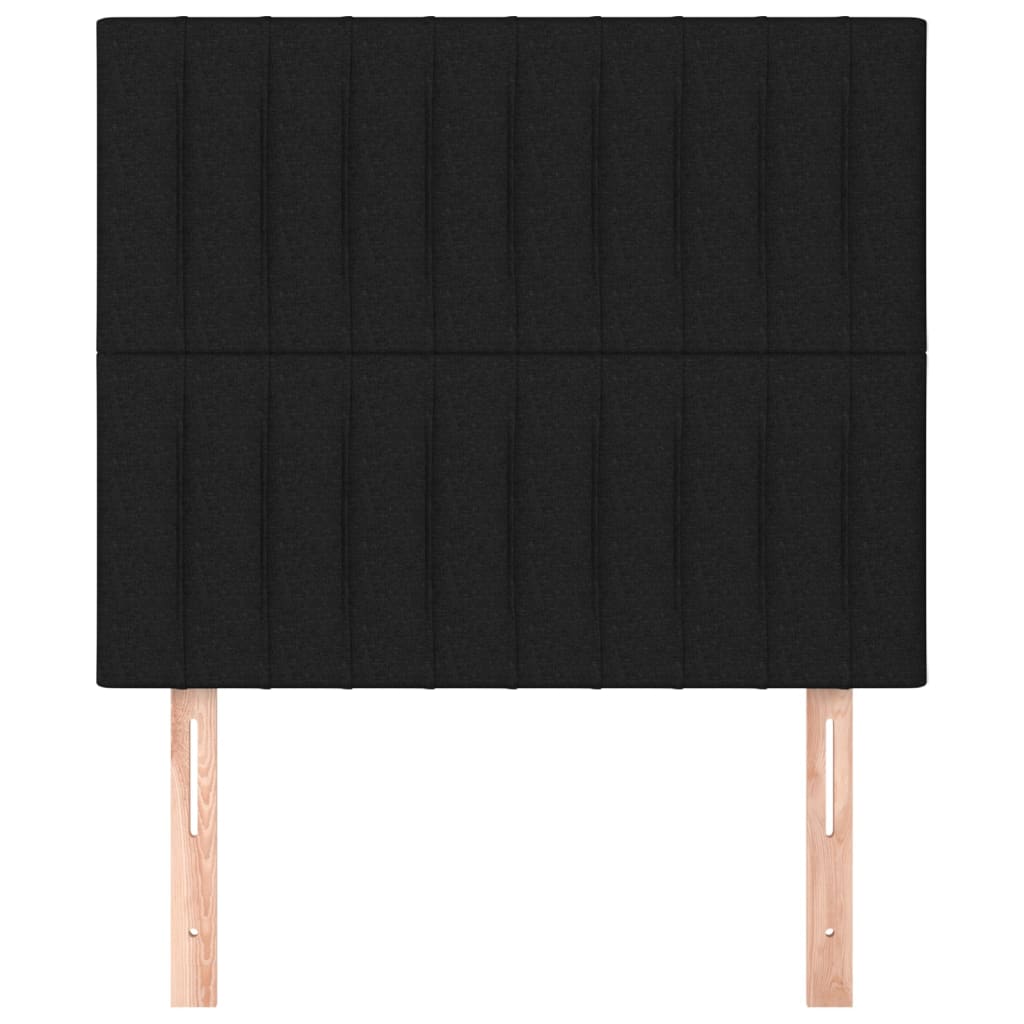 Hoofdbord zwart 80x5x118/128 cm stof is nu te koop bij PeponiXL, paradijselijk wonen!