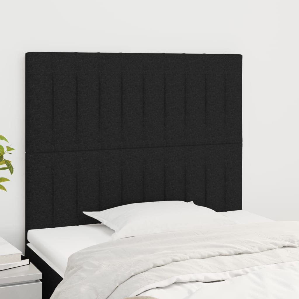 Hoofdbord zwart 80x5x118/128 cm stof is nu te koop bij PeponiXL, paradijselijk wonen!