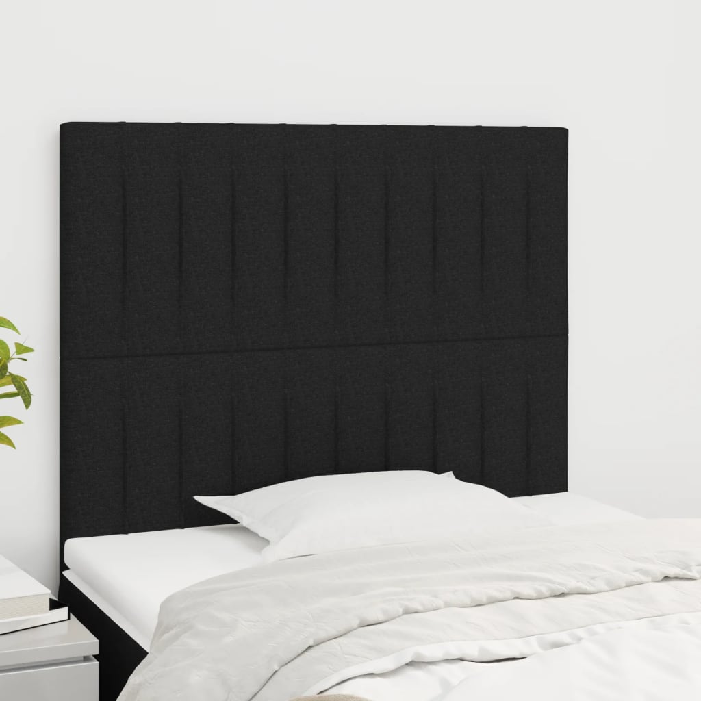 Hoofdbord zwart 90x5x118/128 cm stof is nu te koop bij PeponiXL, paradijselijk wonen!