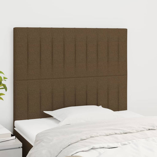 Hoofdbord donkerbruin 100x5x118/128 cm Stof is nu te koop bij PeponiXL, paradijselijk wonen!