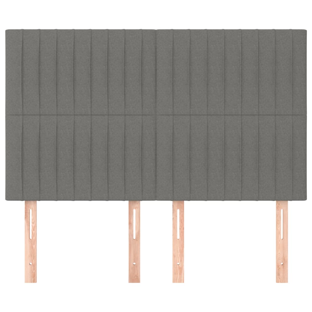 Hoofdbord donkergrijs 144x5x118/128 cm Stof is nu te koop bij PeponiXL, paradijselijk wonen!