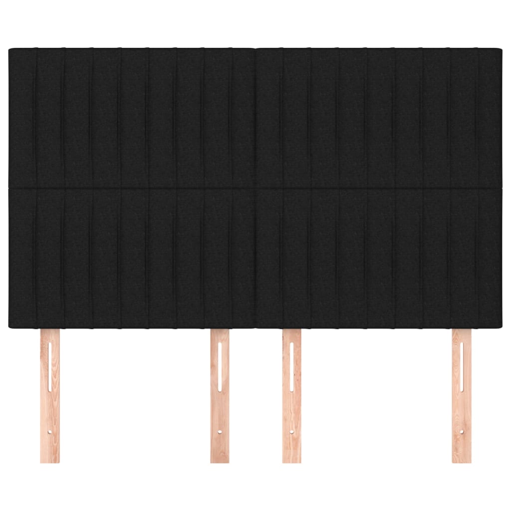 Hoofdbord zwart 144x5x118/128 cm stof is nu te koop bij PeponiXL, paradijselijk wonen!