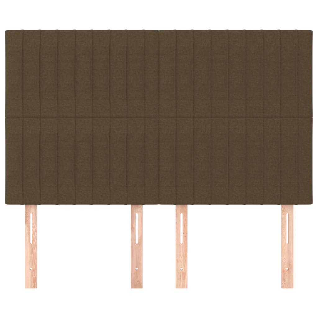 Hoofdbord donkerbruin 144x5x118/128 cm stof is nu te koop bij PeponiXL, paradijselijk wonen!