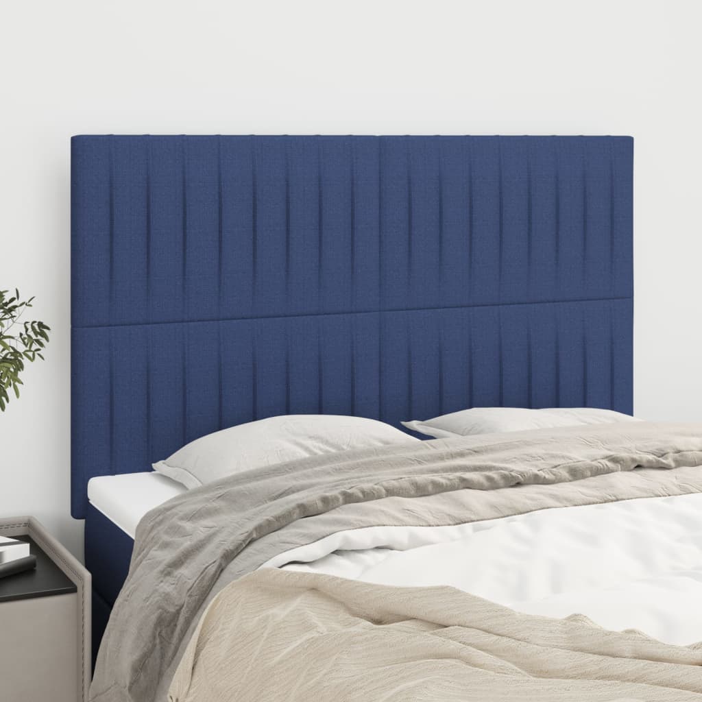 Hoofdbord blauw 144x5x118/128 cm stof is nu te koop bij PeponiXL, paradijselijk wonen!