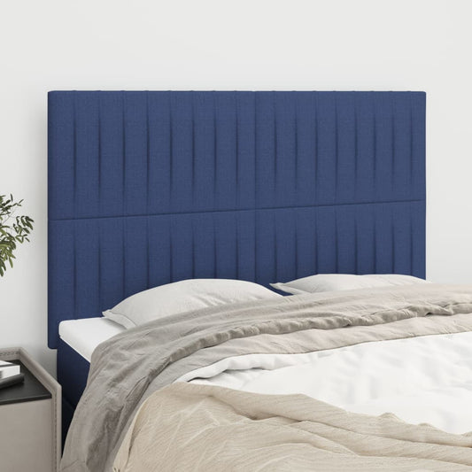 Hoofdbord blauw 144x5x118/128 cm stof is nu te koop bij PeponiXL, paradijselijk wonen!