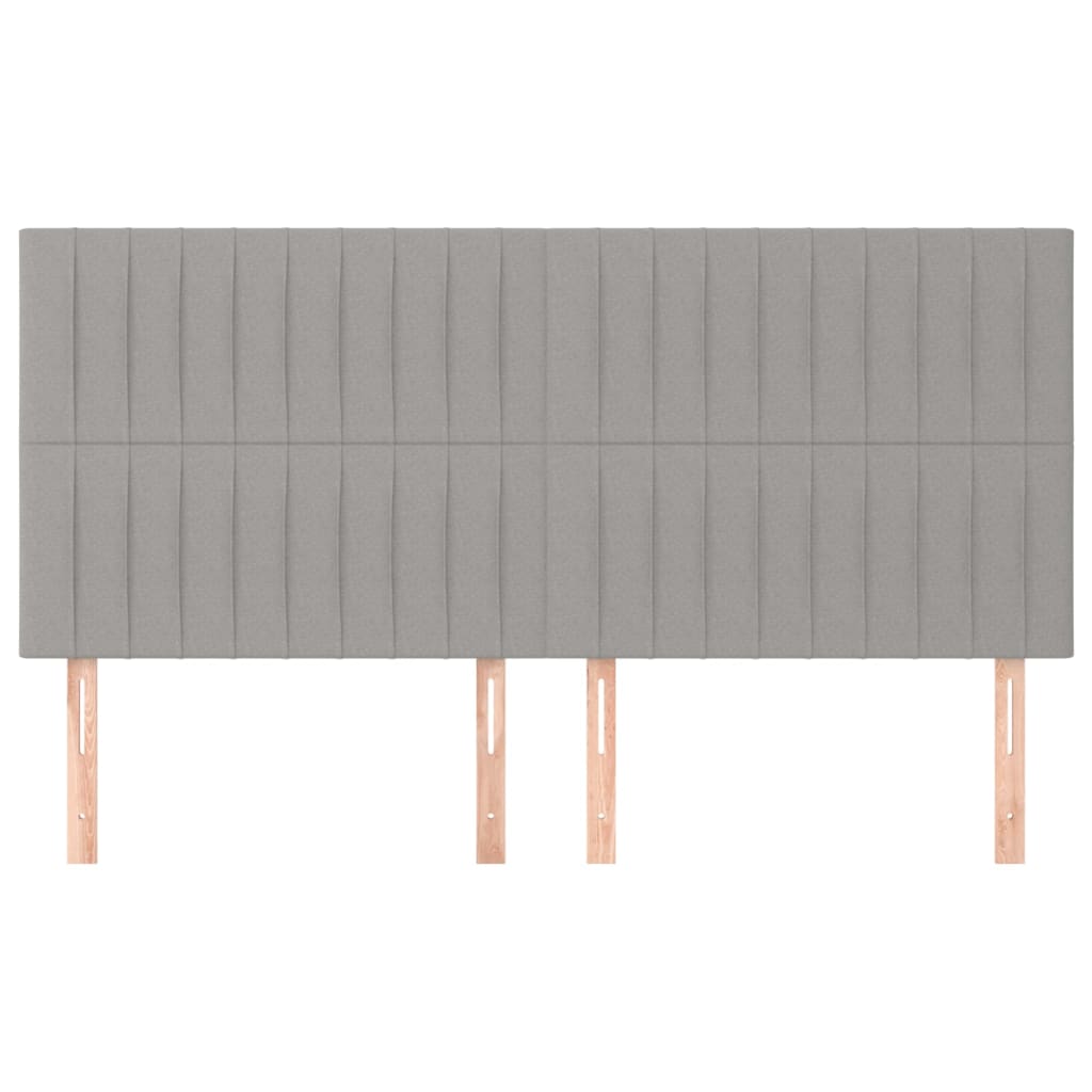 Hoofdbord lichtgrijs 200x5x118/128 cm stof is nu te koop bij PeponiXL, paradijselijk wonen!