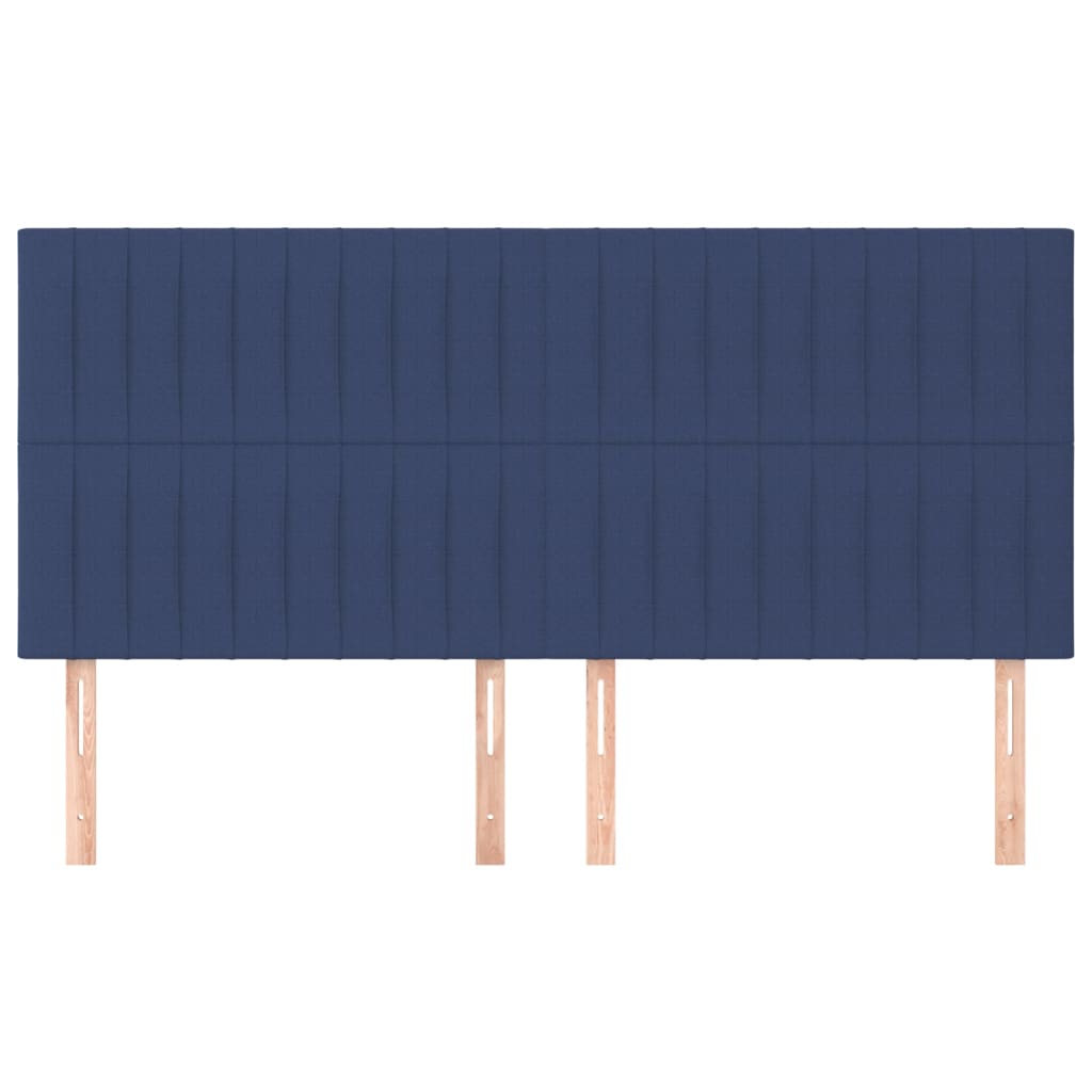 Hoofdbord blauw 200x5x118/128 cm stof is nu te koop bij PeponiXL, paradijselijk wonen!