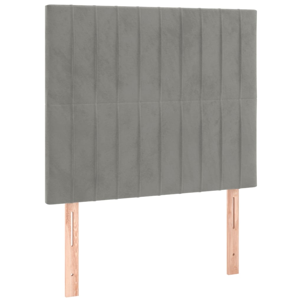 Hoofdbord lichtgrijs 80x5x118/128 cm fluweel is nu te koop bij PeponiXL, paradijselijk wonen!