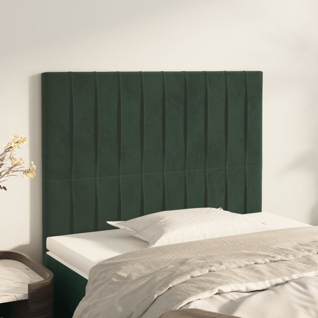 Hoofdbord donkergroen 80x5x118/128 cm fluweel is nu te koop bij PeponiXL, paradijselijk wonen!