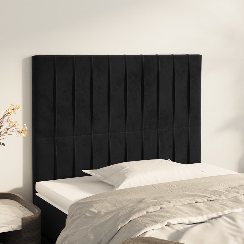 Hoofdbord zwart 90x5x118/128 cm fluweel is nu te koop bij PeponiXL, paradijselijk wonen!