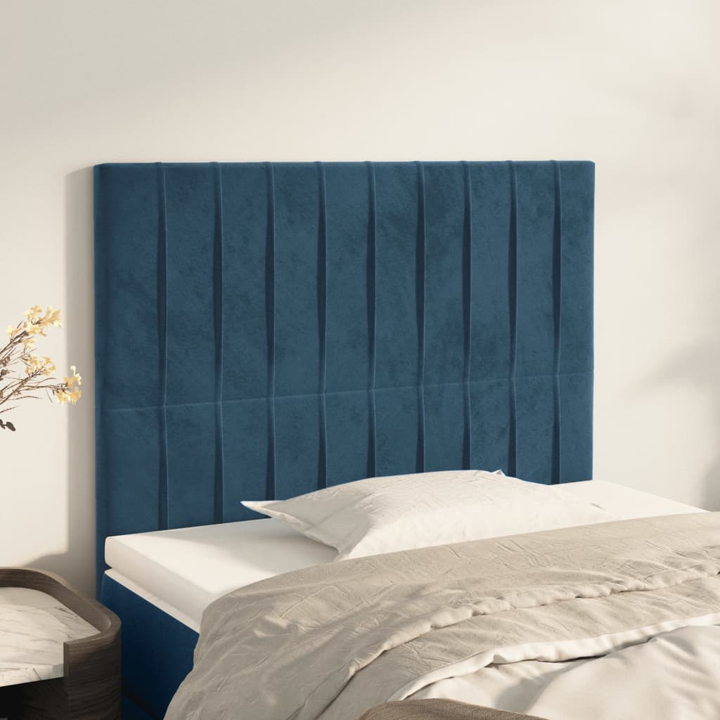 Hoofdbord donkerblauw 90x5x118/128 cm fluweel is nu te koop bij PeponiXL, paradijselijk wonen!