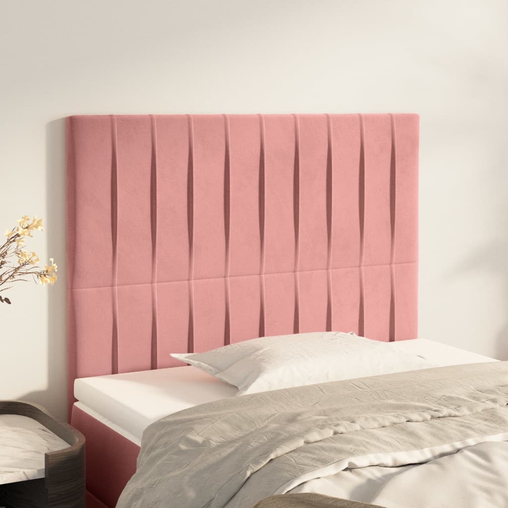Hoofdbord roze 90x5x118/128 cm fluweel is nu te koop bij PeponiXL, paradijselijk wonen!