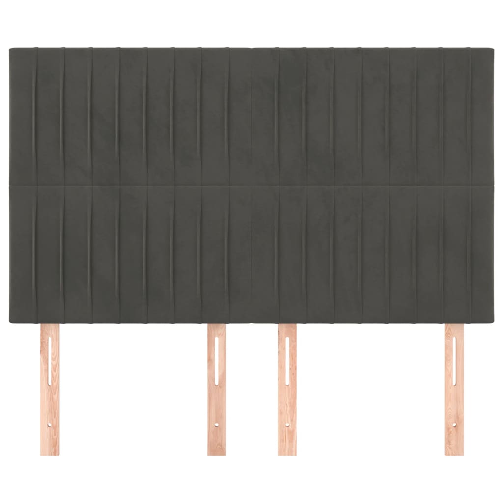 Hoofdbord donkergrijs 144x5x118/128 cm Fluweel is nu te koop bij PeponiXL, paradijselijk wonen!