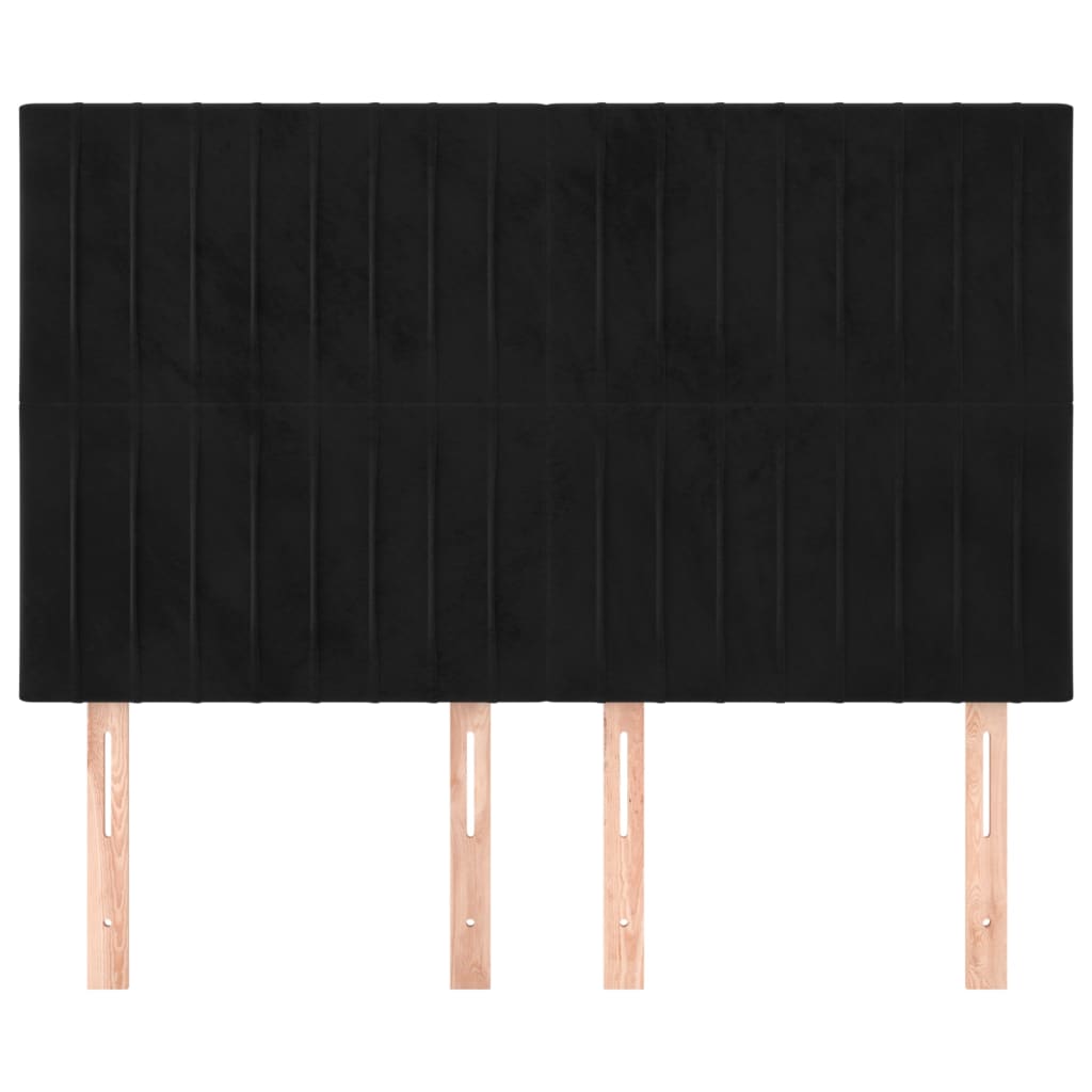 Hoofdbord zwart 144x5x118/128 cm fluweel is nu te koop bij PeponiXL, paradijselijk wonen!