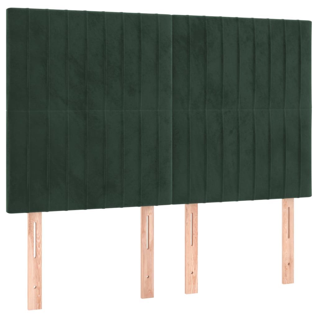 Hoofdbord donkergroen 144x5x118/128 cm fluweel is nu te koop bij PeponiXL, paradijselijk wonen!