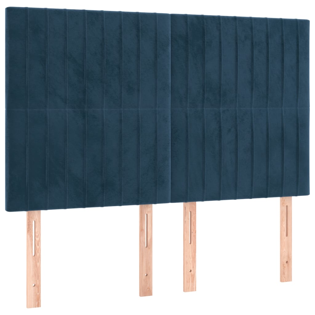 Hoofdbord donkerblauw 144x5x118/128 cm fluweel is nu te koop bij PeponiXL, paradijselijk wonen!