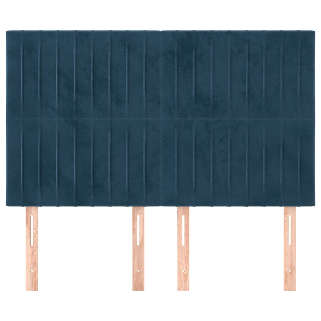 Hoofdbord donkerblauw 144x5x118/128 cm fluweel is nu te koop bij PeponiXL, paradijselijk wonen!
