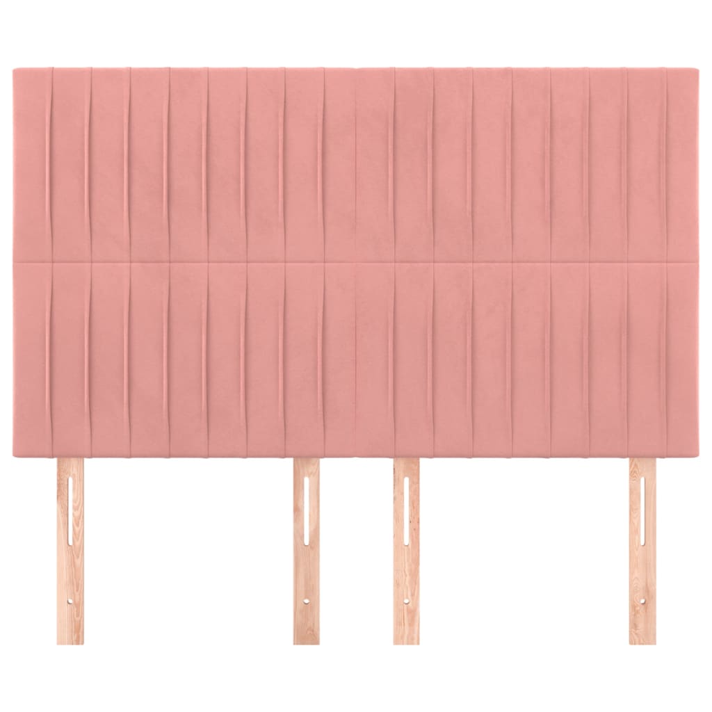 Hoofdbord roze 144x5x118/128 cm fluweel is nu te koop bij PeponiXL, paradijselijk wonen!