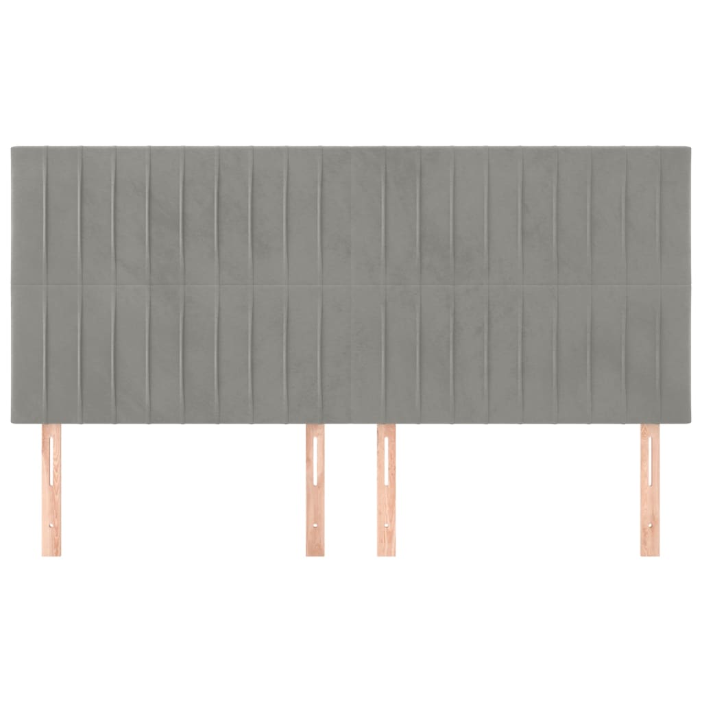 Hoofdbord lichtgrijs 160x5x118/128 cm fluweel is nu te koop bij PeponiXL, paradijselijk wonen!