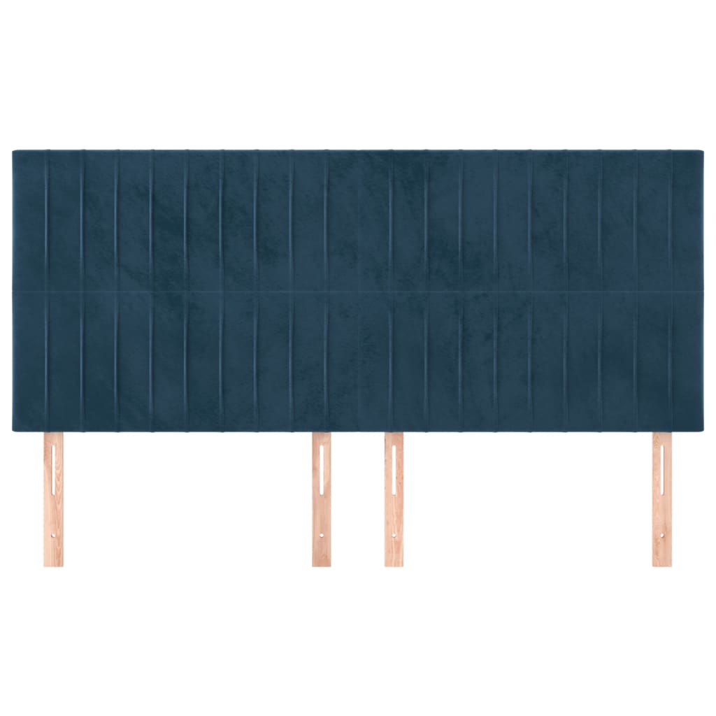 Hoofdbord donkerblauw 160x5x118/128 cm fluweel is nu te koop bij PeponiXL, paradijselijk wonen!