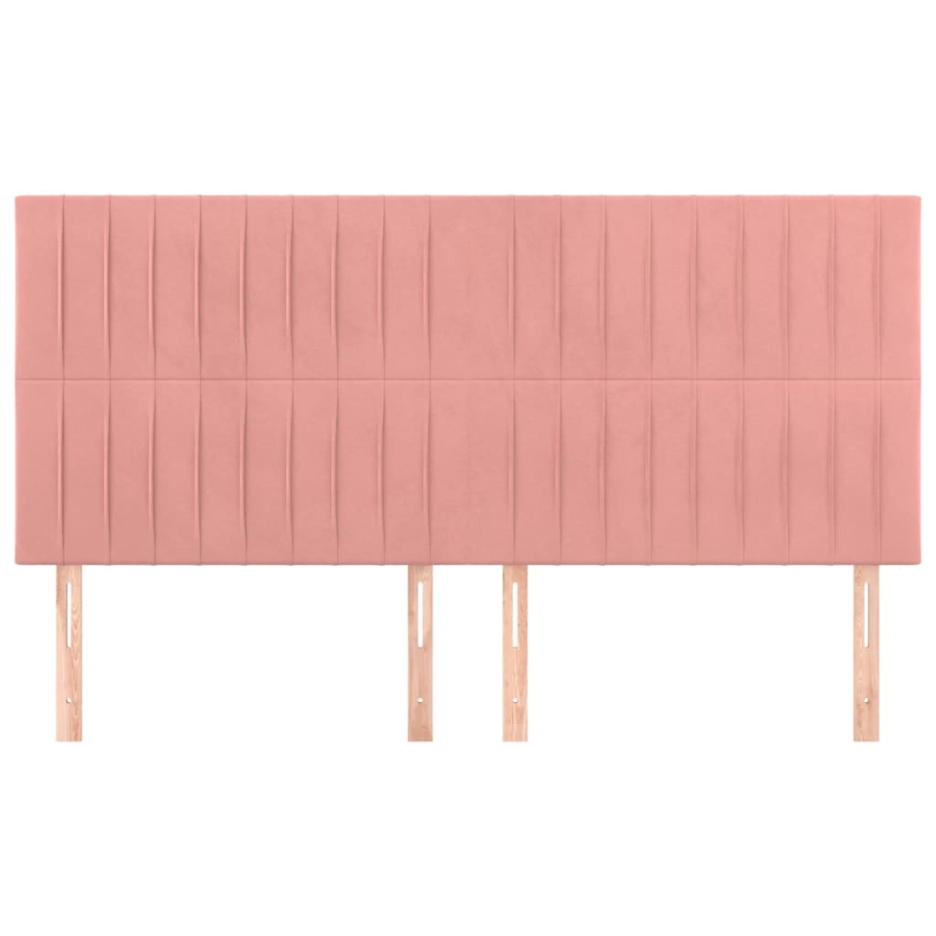 Hoofdbord roze 160x5x118/128 cm fluweel is nu te koop bij PeponiXL, paradijselijk wonen!